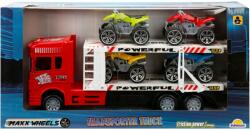 Sunman Ttransportator rosu cu 2 niveluri si 4 ATV, Maxx Wheels, 1: 32, 32 cm