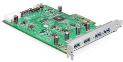 Delock PCI Express Card x4 > 4 x külső USB 3.0-A (négy csatornás) (89325)