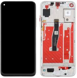 NBA001LCD10112003063 Honor 20 / Huawei Nova 5T ezüst OEM LCD kijelző érintővel kerettel előlap (NBA001LCD10112003063)