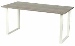 Viva Square irodai asztal, 120 x 80 x 75 cm, egyenes kivitel, fehér lábakkal, osztriga tölgy