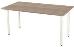 Viva Standard irodai asztal, 160 x 80 x 75 cm, egyenes kivitel, fehér lábakkal, sonoma tölgy