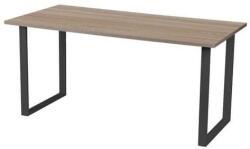 Viva Square irodai asztal, 140 x 80 x 75 cm, egyenes kivitel, antracit lábakkal, sonoma tölgy