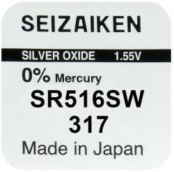 Seiko 317 / SR516SW Ezüst-Oxid Gombelem