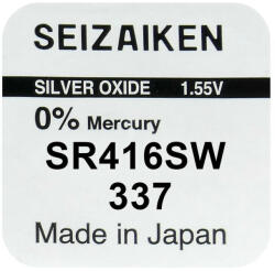 Seiko 337 / SR416SW Ezüst-Oxid Gombelem