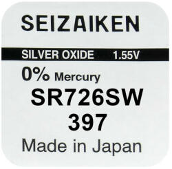 Seiko 397 / SR726SW Ezüst-Oxid Gombelem