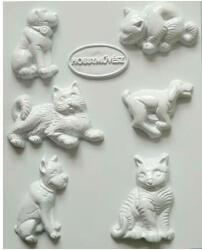 ArtExport Hobbyművész műanyag öntőforma - kutyák, cicák, 6 db