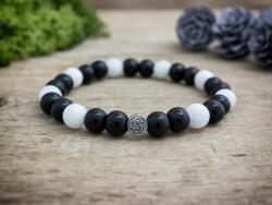 R. M. ékszer Fekete kelta vegyes ásvány karkötő (18639RM17)