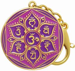 Breloc Forța Vieții și Mandala, amuletă feng shui de protecție împotriva ghinionului, Life Force metal solid auriu 11 cm