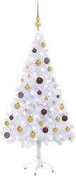 vidaXL Műkarácsonyfa LED fényekkel és gömb szettel 120 cm (3077492)