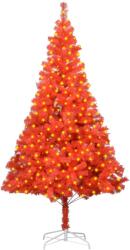 vidaXL Piros műkarácsonyfa LED fényekkel és talppal 210 cm (3077429)