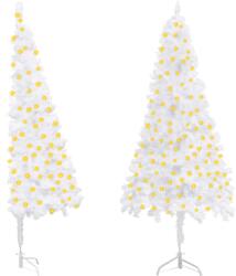 vidaXL Fehér sarok műkarácsonyfa LED fényekkel 180 cm (3077939)