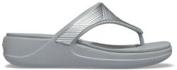 Crocs Șlapi Crocs Monterey Metallic Wedge Flip Argintiu - Silver 36-37 EU - W6 US