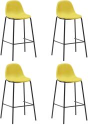 vidaXL Scaune de bar, 4 buc. , galben, material textil (281538)