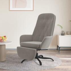 vidaXL Scaun de relaxare cu taburet, gri deschis, catifea (3097641)