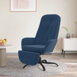 vidaXL Scaun de relaxare cu taburet, albastru, catifea (3097651)