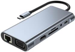 Thunder Germany Thunder HBC-111, USB-C átalakító 11in1 + gyorstöltés (87W) (709-CX11)