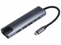 Thunder Germany Thunder HBC-106, USB-C átalakító 6in1 + gyorstöltés (87W) (706-CX06)