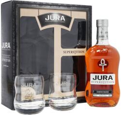 Isle of Jura - Superstition Scotch Single Malt Whisky + 2 pahare GB - 0.7L, Alc: 43%