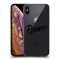 Picasee Husă transparentă din silicon pentru Apple iPhone XS Max - Picasee - black