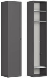 BRW Гардероб flex 50 / 66 / 218 см графит - тесен модел с голяма дълбочина (f57-szafa_zestaw_88-gf)