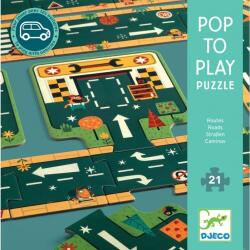 DJECO Roads - Utak, irányok óriás puzzle 21 db-os (DJ07162)