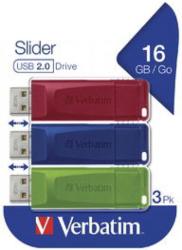 Verbatim Slider USB Drive Multipack 16GB USB 2.0 49326
