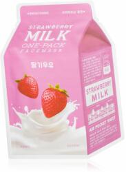  A’pieu One-Pack Milk Mask Strawberry fehérítő gézmaszk 21 g