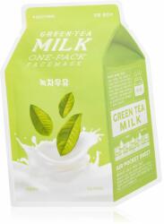  A’pieu One-Pack Milk Mask Green Tea nyugtató hatású gézmaszk kombinált és zsíros bőrre 21 g