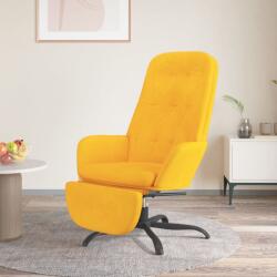 vidaXL Scaun de relaxare cu taburet, galben muștar, catifea (3097648)