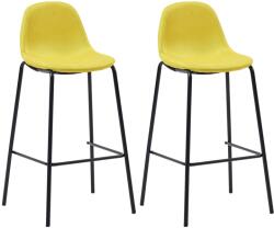 vidaXL Scaune de bar, 2 buc. , galben, material textil (281537)