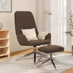 vidaXL Scaun de relaxare cu taburet, maro, microfibră (3097692)