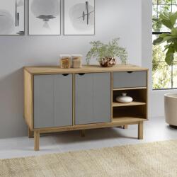 vidaXL Servantă OTTA, maro și gri, 114x43x73, 5 cm, lemn masiv de pin (351301) Comoda