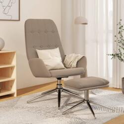 vidaXL Scaun de relaxare cu taburet, gri taupe, microfibră (3097693)