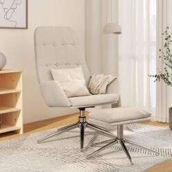 vidaXL Scaun de relaxare cu taburet, crem, țesătură microfibră (3097697)