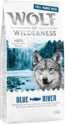 Wolf of Wilderness Wolf of Wilderness Pachet economic Adult 2 x 12 kg - "Blue River" Pui crescut în aer liber & somon