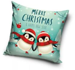 Carbotex Merry Christmas, Karácsony párnahuzat pingvin 40x40cm (CBX215028PNL)