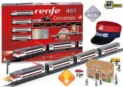 Pequetren Trenulet electric calatori Cercanias RENFE 451 metalic, cu lumina si sapca conductor tren (SE8412514006850) - piciolino