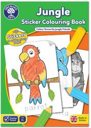 Orchard Toys Carte de colorat cu activitati in limba engleza si abtibilduri Jungla JUNGLE (ORCB11) - piciolino Carte de colorat