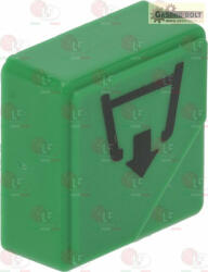 nyomógomb zöld 23x23 mm "leeresztő