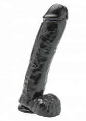 Get Real Dildo 28 cm cu Testicule - Negru Dildo