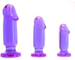 Doc Johnson Jeleuri Cristaline Set Anal 3 Piese Perfect pentru Incepatori - Violet