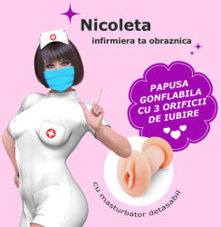 Crushious Nicoleta Infirmiera Papusa Gonflabila cu Masturbator