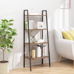 vidaXL Raft vertical cu 4 niveluri, maro închis și negru, 56x35x140 cm (336365) Biblioteca