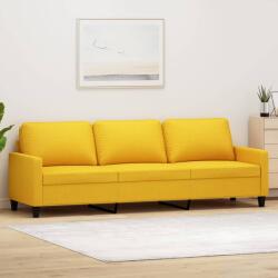 vidaXL Canapea cu 3 locuri, galben deschis, 210 cm, material textil (348722) Canapea