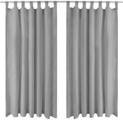 vidaXL Draperii micro-satin cu bride, 2 buc, 140 x 175 cm, gri (132213)