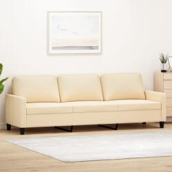 vidaXL Canapea cu 3 locuri, crem, 210 cm, material textil (348719) Canapea