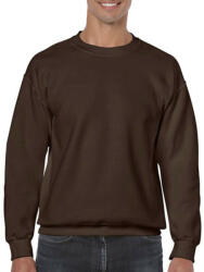 Gildan Uniszex Pulóver Hosszú ujjú Gildan Heavy Blend Adult Crewneck Sweat - L, Sötét csokoládébarna