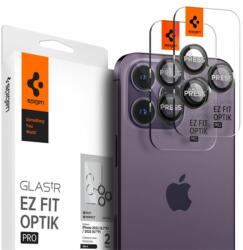 Spigen "Glas. tR SLIM EZ Fit Optik Pro" Apple iPhone 14 Pro Max Tempered kameravédő fólia, fekete (2db)
