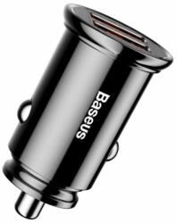 Baseus Circular autós szivargyújtó gyorstöltő, 2xUSB, 30W, fekete - coolmobile