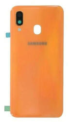 Samsung Galaxy A40 gyári készülék hátlap, bontott, kamera lencsével, narancssárga, SM-A405